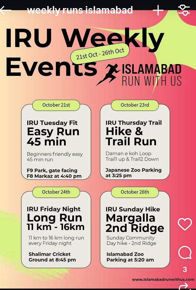 IRU Sunday Hike Margalla 2nd Ridge poster
